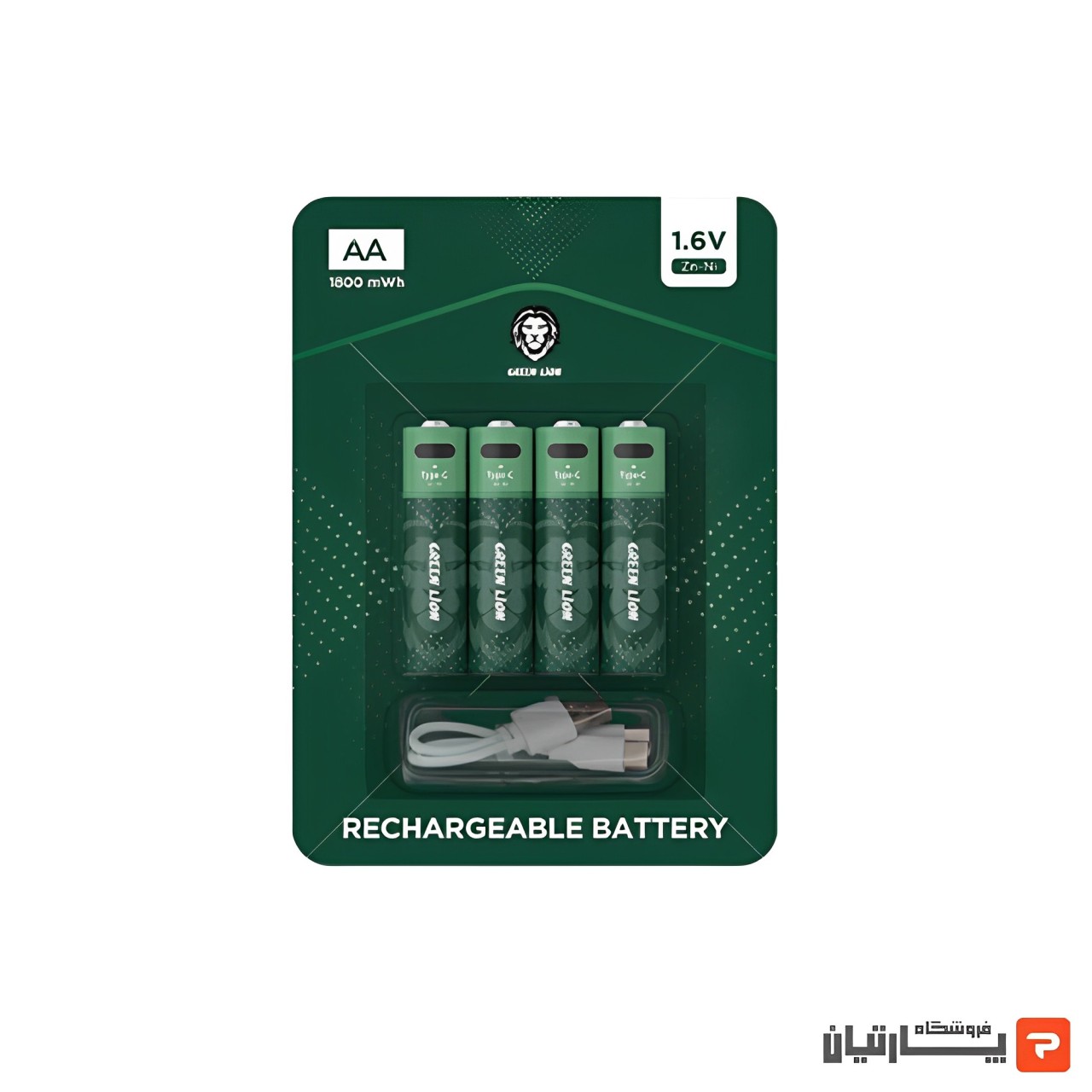 باتری قابل شارژ قلمی مدل Green Lion AA1.6V Alkaline